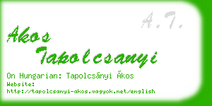 akos tapolcsanyi business card
